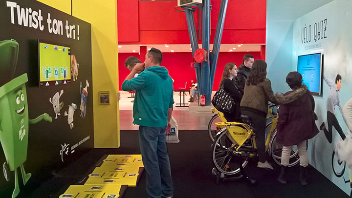 Tapis interactifs et quiz vélos Grenoble Metropole